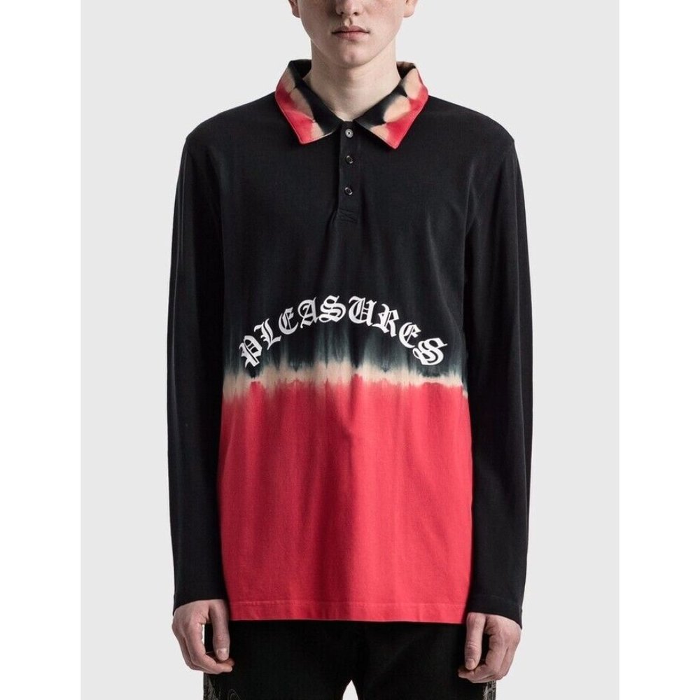Pleasures Crisis Polo Shirt Black Screen Print